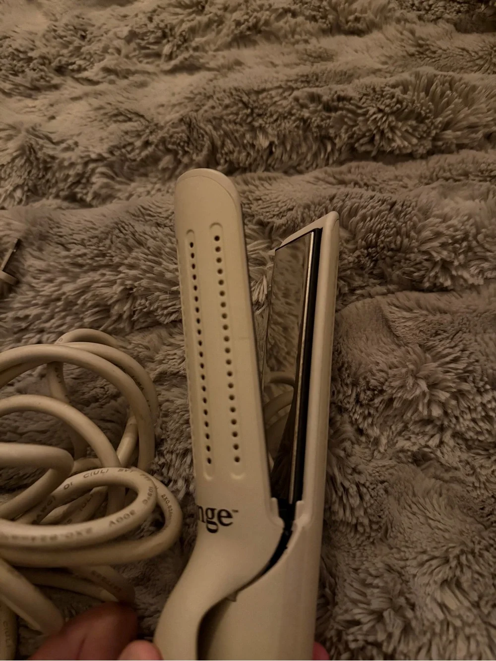Lange Cream Ceramic Hair Straightening Brush